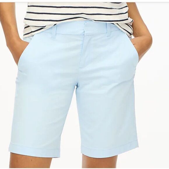 J. Crew Factory AL569 9" Lt. Blue  Frankie bermuda chino short size 2 NWT - Picture 3 of 12
